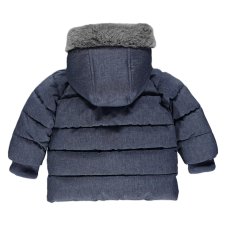 GX550: Blue Textured Padded Coat (12-24 Months)